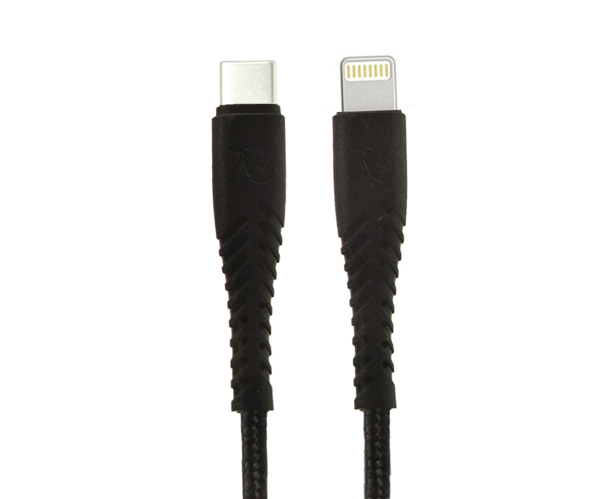 Gecko USB-C to Lightning MFI-Certified Charging 1.5m Braided Cable For iPhone BK