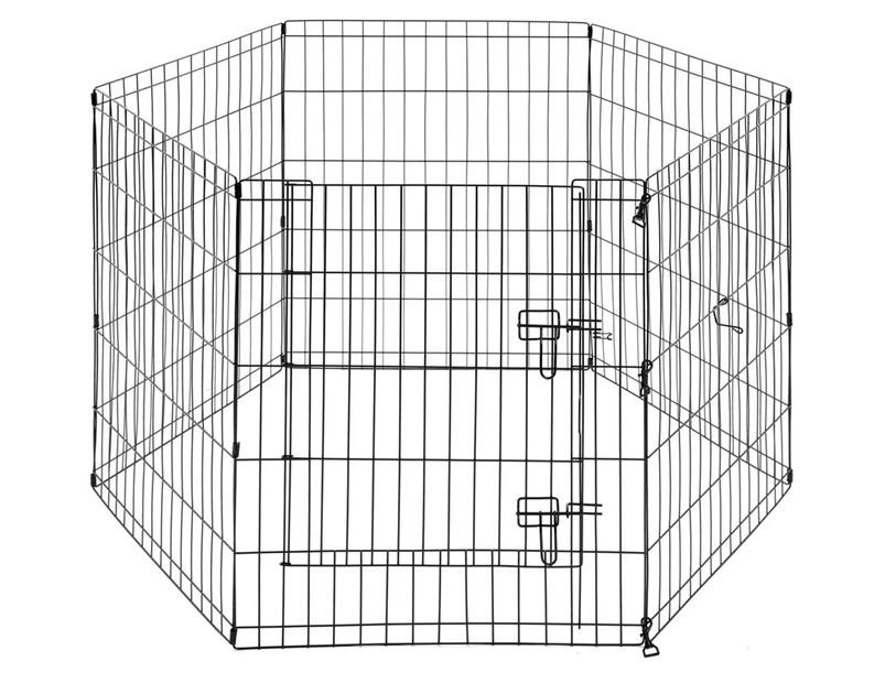 Paws & Claws 6-Sided Pet Play Pen - Black