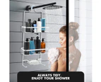 Aluminum Hanging Shower Caddy 3-Shelf Bathroom Organiser Storage Shelves Silver