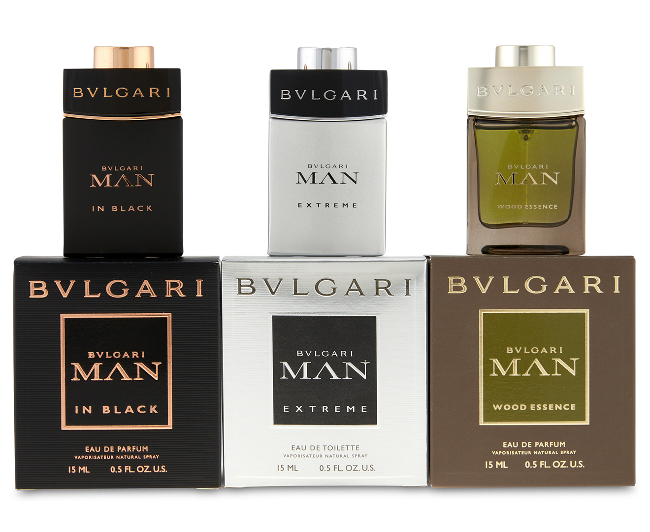 Bvlgari Man Travel Collection For Men 3 Piece Perfume Gift Set