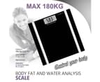 180KG Digital Personal Bathroom Weight Scales Body Fat Bone BMI Water Scale black 3