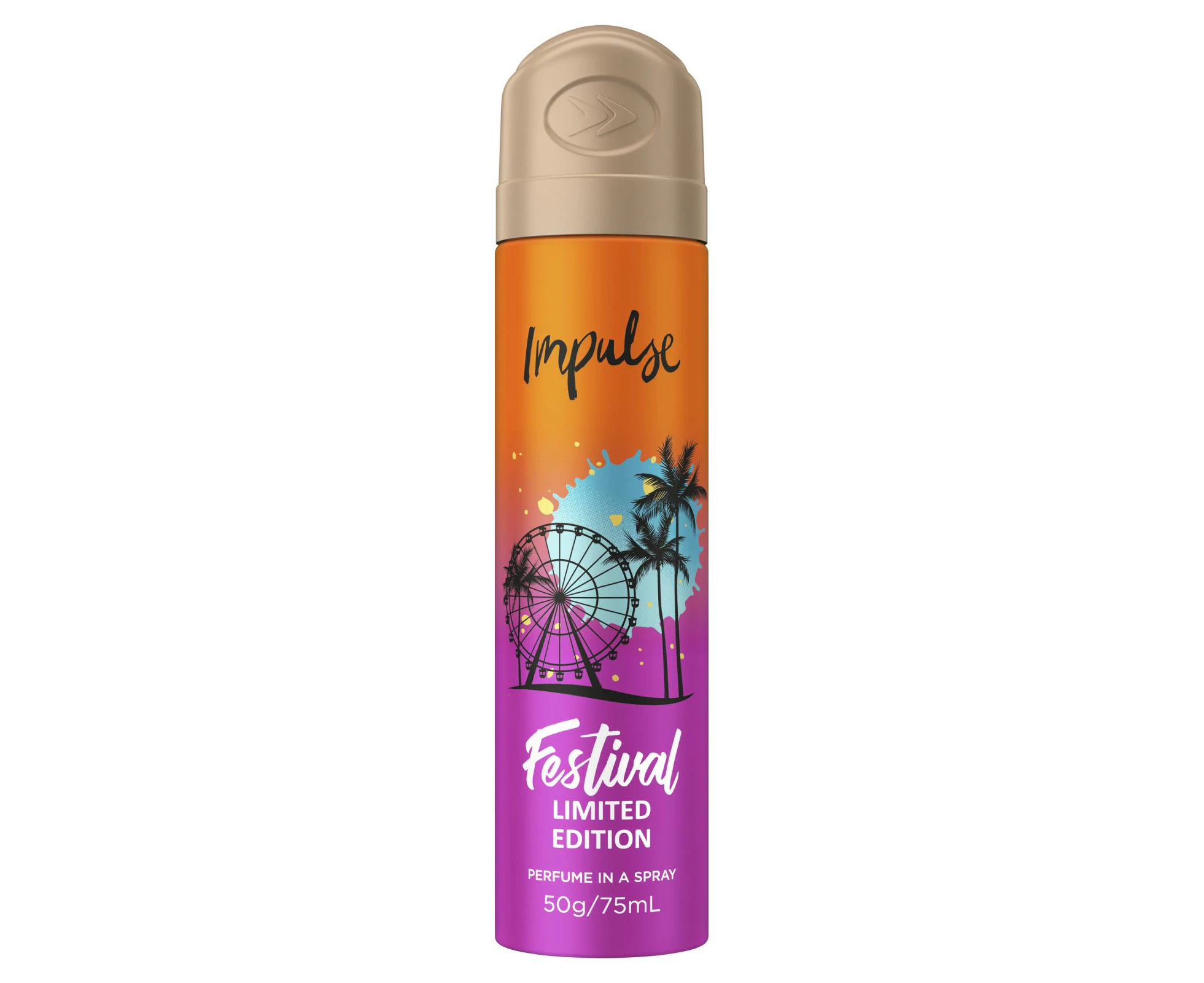 Impulse Body Spray Aerosol Deodorant Festival Summer Edition 75mL