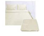 Orchid Satin Embroidery Quilt Cover Set - Cream