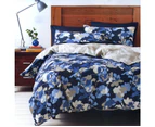 Deco Sisley Floral Quilt Doona Duvet Cover Set Blue Queen