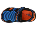 Skechers Toddler Boys' S Lights Hypno-Splash Zotex Sandals - Black/Blue/Orange