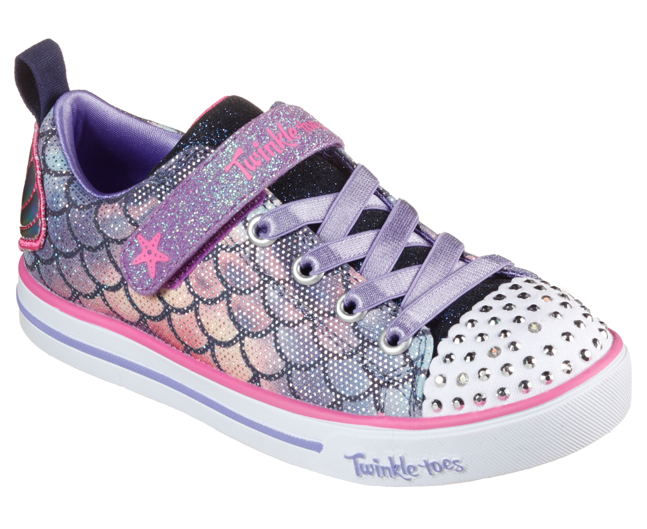 Skechers Girls' Twinkle Toes Sparkle Lite Mermaid Wishes Sneakers ...