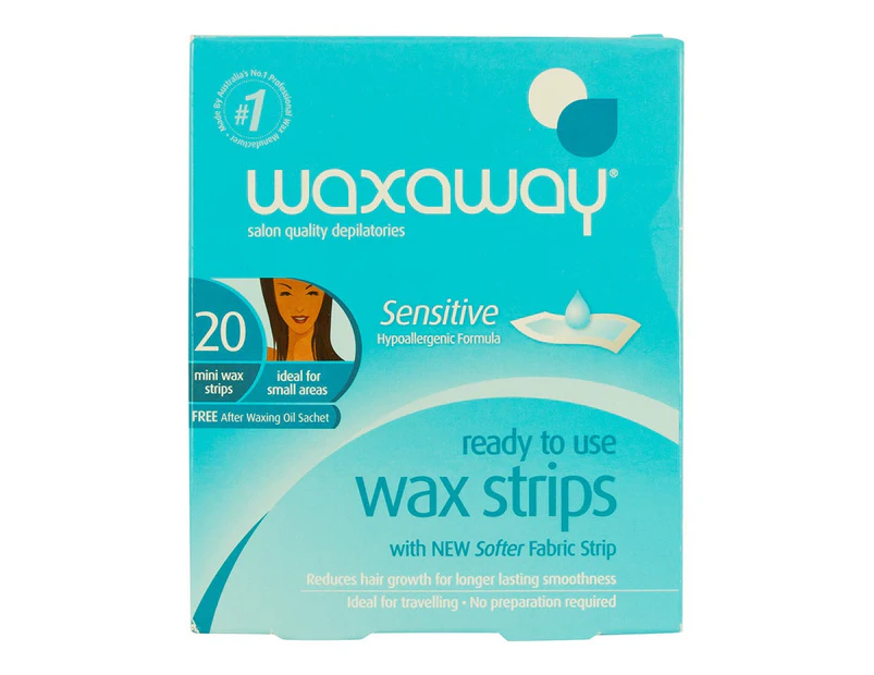 Waxaway Ready To Use Face Wax Strips - Sensitive 20 pack