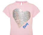 DKNY Baby Girls' Sequin Tee / T-Shirt / Tshirt - Cradle Pink