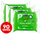 3 x Beauty Formulas Foaming Aloe Vera Facial Wipes 30pk