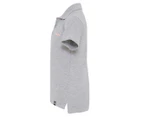 DKNY Boys' Solid Chest Logo Pique Polo Shirt - Medium Heather Grey