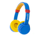 Moki Kids Wired/Wireless Bluetooth Headphones Safe Volume Limited 3y+ Blue/YLW