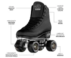 Crazy Skates RETRO Size Adjustable Roller Skates - Black