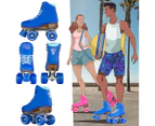 Crazy Skate Co. Junior Size Adjustable Retro Roller Skates - Blue