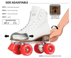 Crazy Skates RETRO Size Adjustable Roller Skates - White