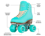 Crazy Skates RETRO Size Adjustable Roller Skates - Teal