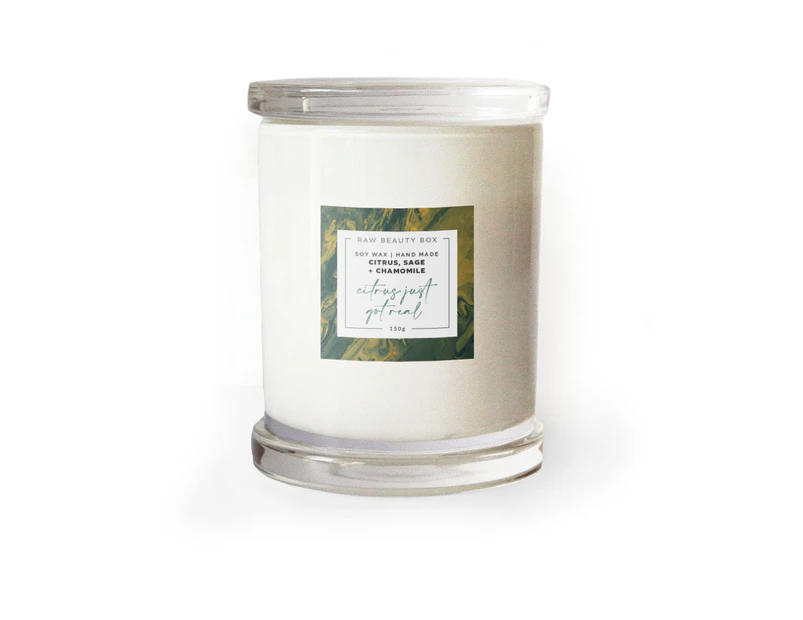 Citrus Sage + Chamomile Hand Poured Soy Aromatherapy Candle