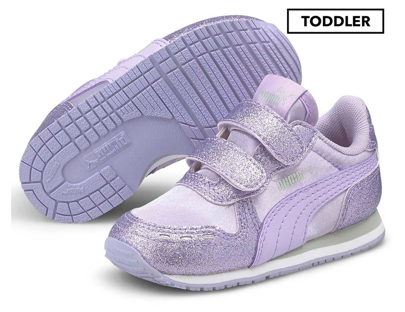 Puma Toddler Girls' Cabana Racer Glitz V AC INF Sneakers - Light Lavender/Silver