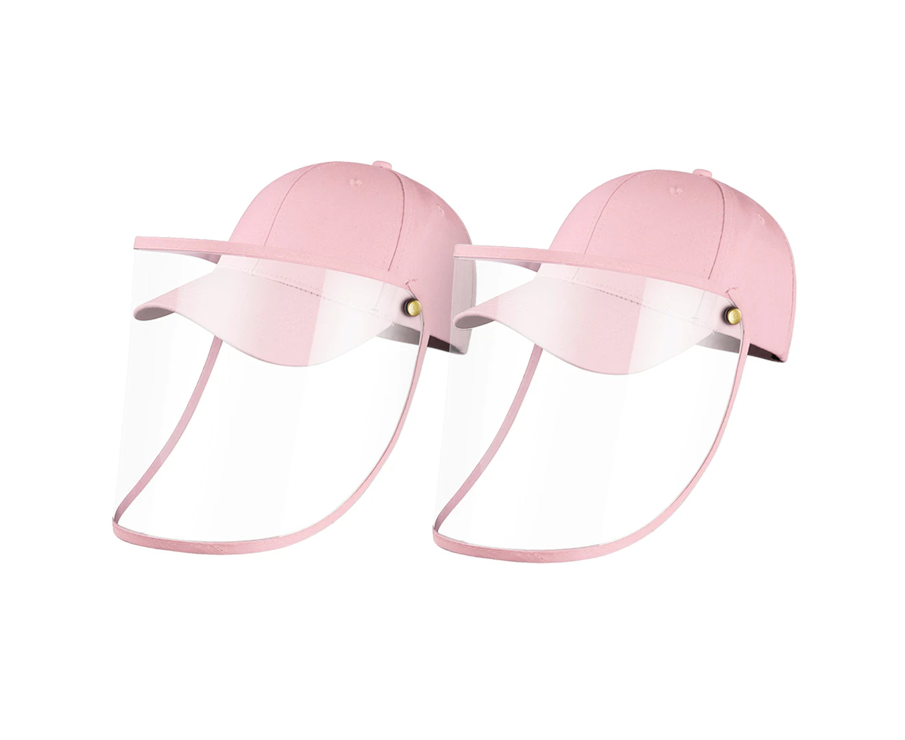 2X Outdoor Protection Hat Anti-Fog Pollution Dust Protective Cap Full Face HD Shield Cover Kids Pink