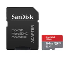 SanDisk SDSQUA4-064G-GN6MA Micro SDXC 64GB Ultra 120MB/s A1 Class 10 - with Adapter