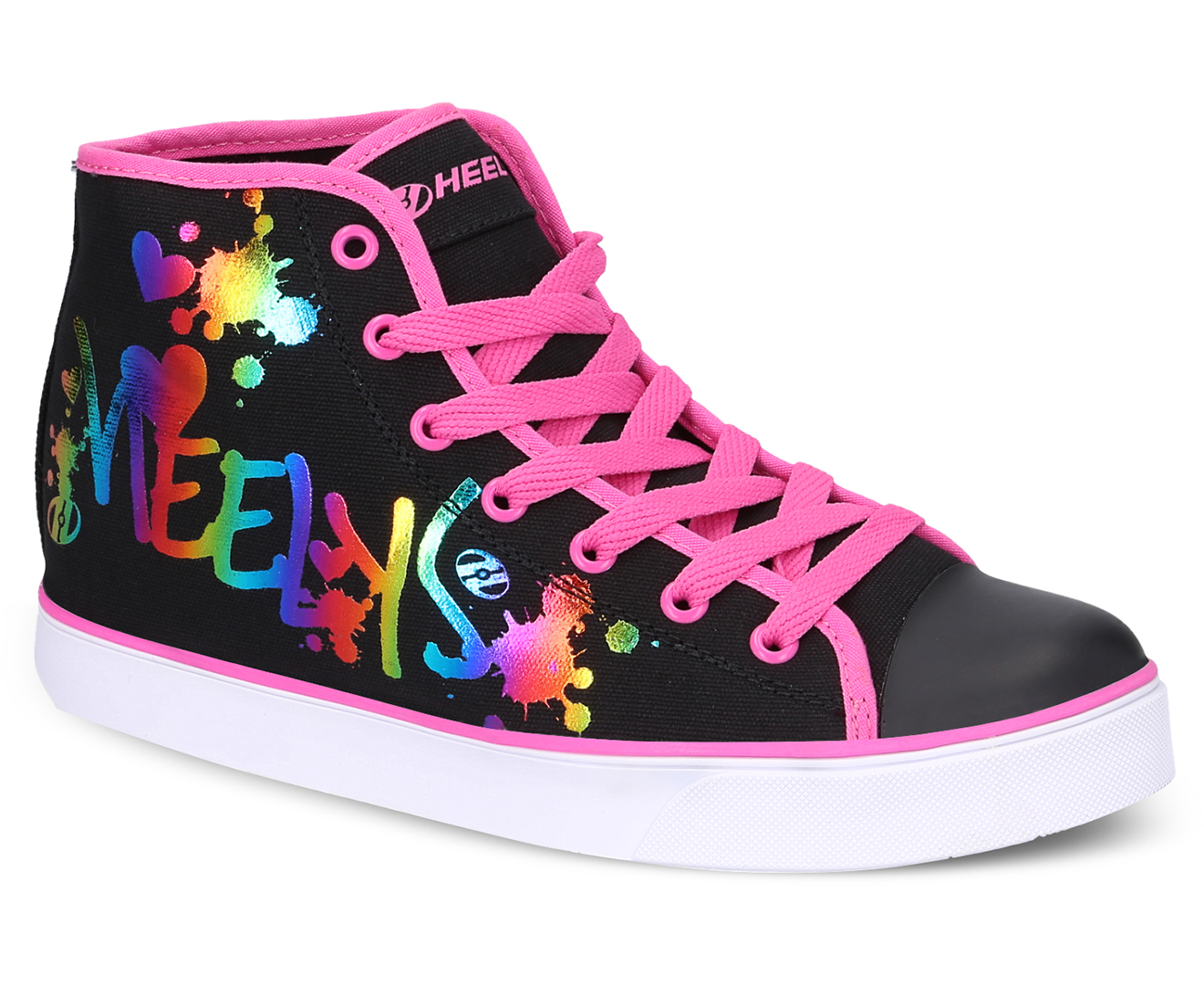 Heelys black cheap rainbow metallic