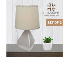 Luminite Geo Matte Table Lamp Taupe | Set of 2