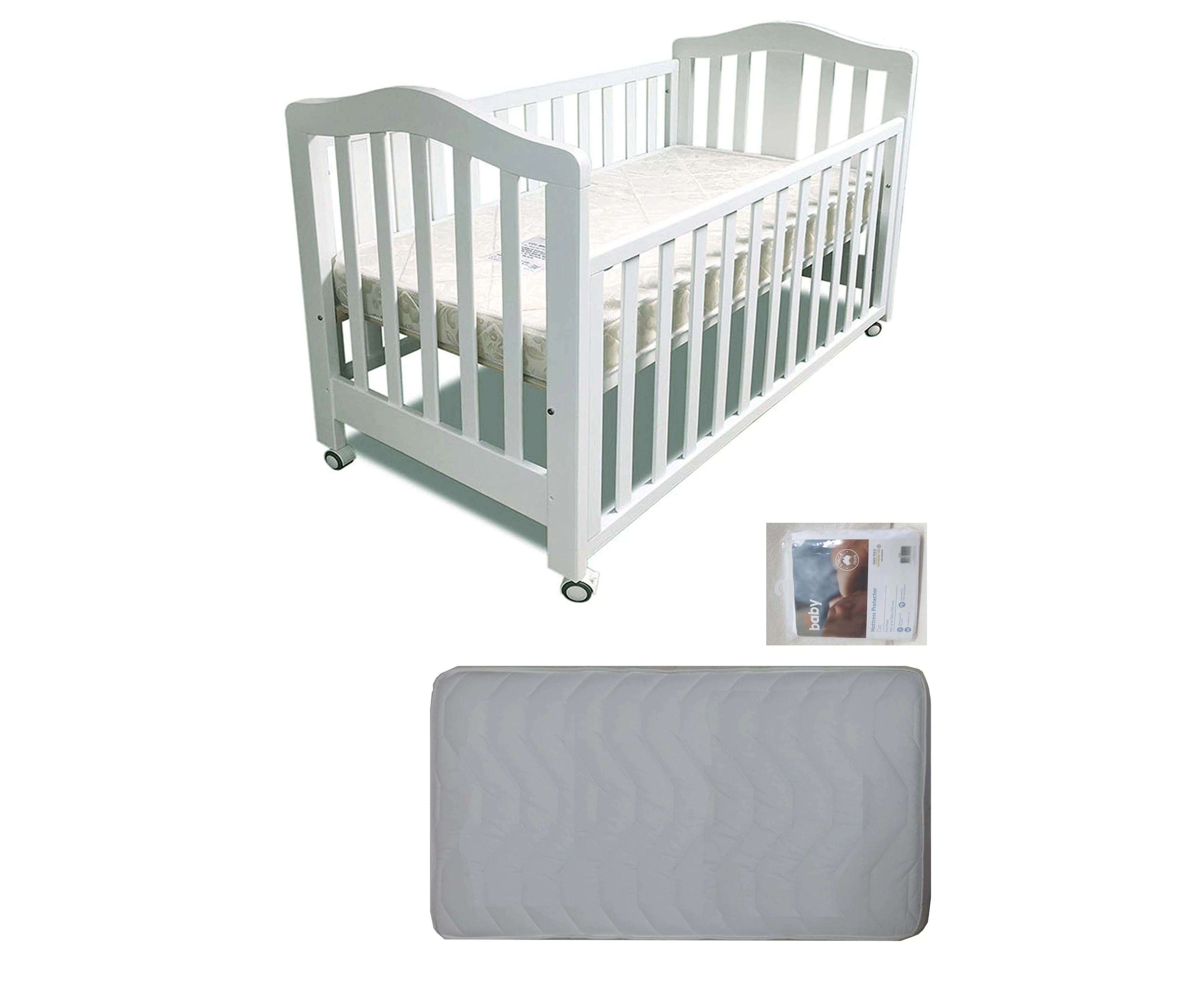 Babyworth BW02 Cot White with Mattress