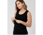Organic Nursing Tank Black Womens Maternity Wear by Ripe Maternity