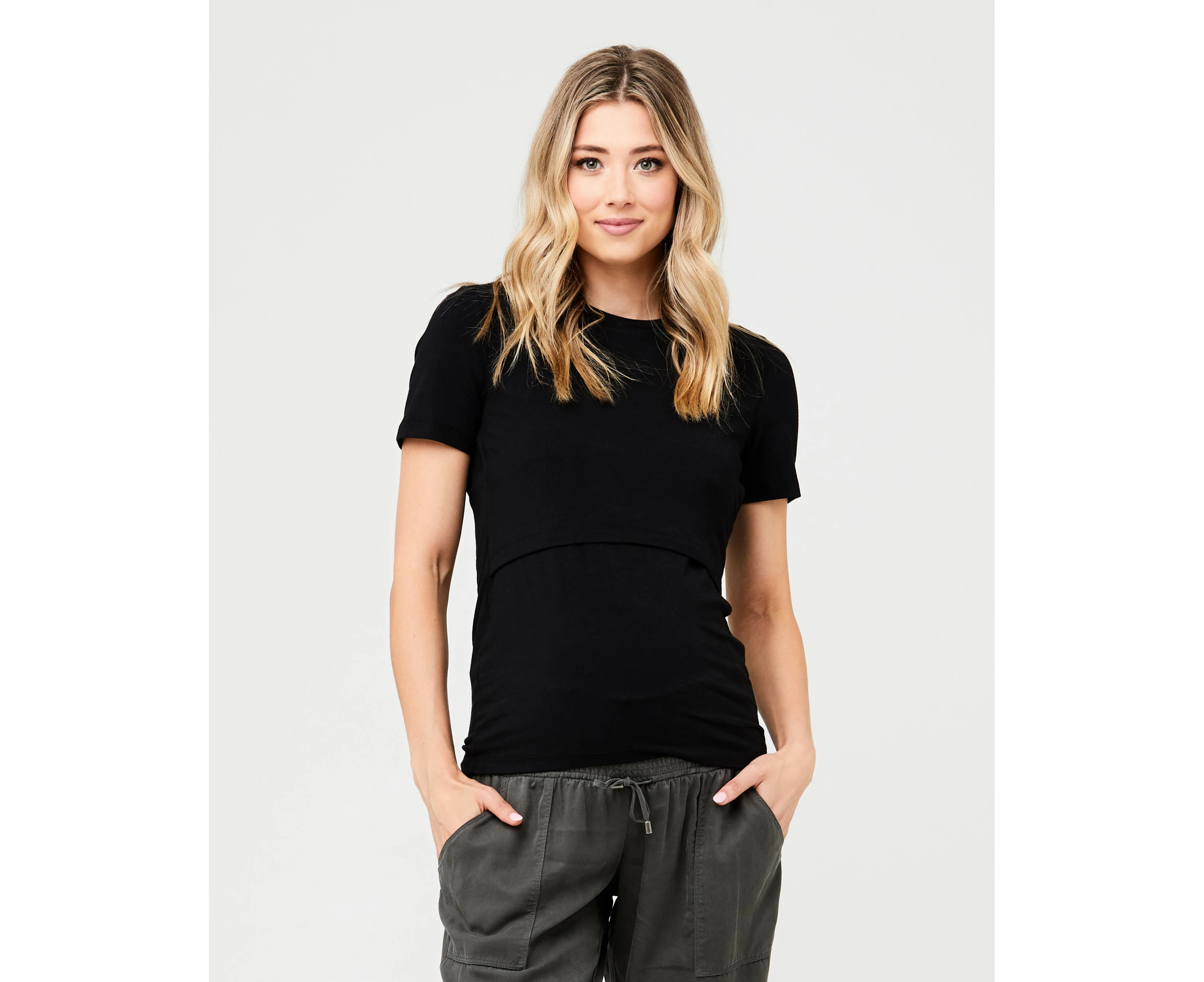 Organic Nursing Tee Black Womens Maternity Wear by Ripe Maternity