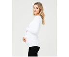 Organic Nursing Top White Womens Maternity Wear by Ripe Maternity