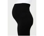 Organic Over Bump 3/4 Legging Black Womens Maternity Wear by Ripe Maternity