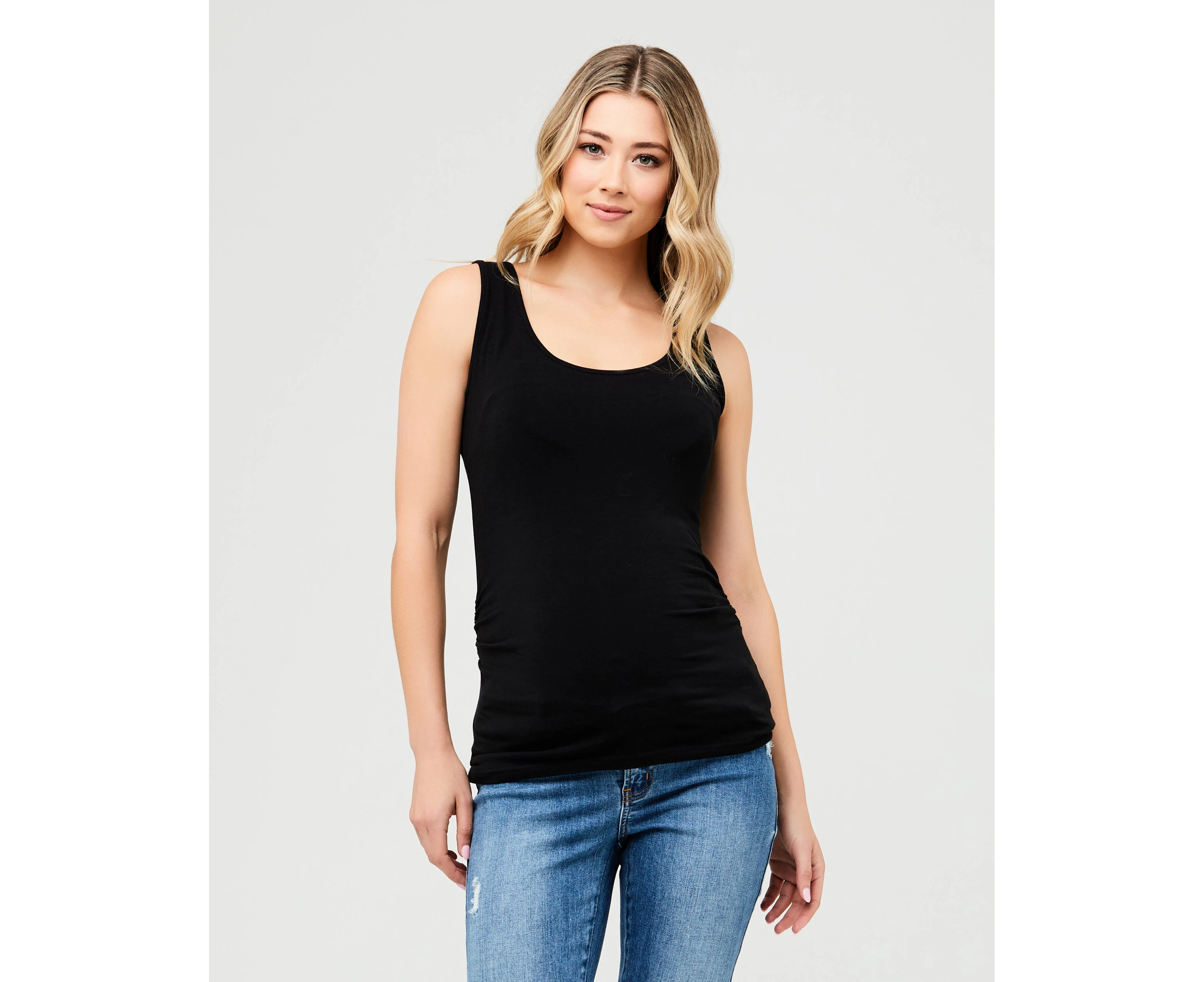 Organic Tube Tank Black Womens Maternity Wear by Ripe Maternity