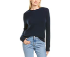 Minnie Rose Women's  Shaker Stitch Cashmere Sweater - Blue