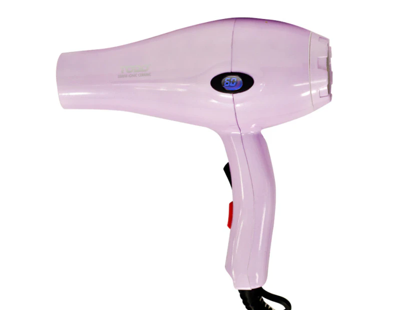 TODO 2000W Ionic Ceramic Anti Frizz Hair Dryer Digital Temperature Lcd Lavender