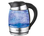 TODO 1.8L Glass Cordless Kettle Electric Blue Led Light Keep Warm 360 Jug Black