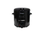 TODO 0.9L Deep Fryer Adjustable Thermostat Dial Black Stainless Steel Housing Basket