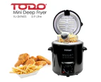 TODO 0.9L Deep Fryer Adjustable Thermostat Dial Black Stainless Steel Housing Basket