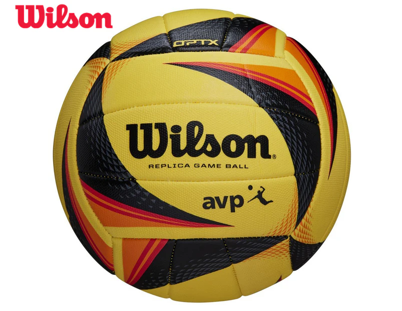 Wilson OPTX AVP Replica Official Size Beach Volleyball - Black/Yellow