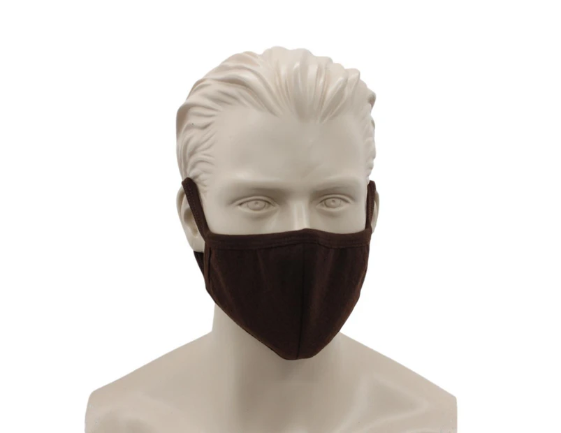 [Dark Brown] - FIL Adult Unisex Washable Reusable Cloth Cotton Face Mask