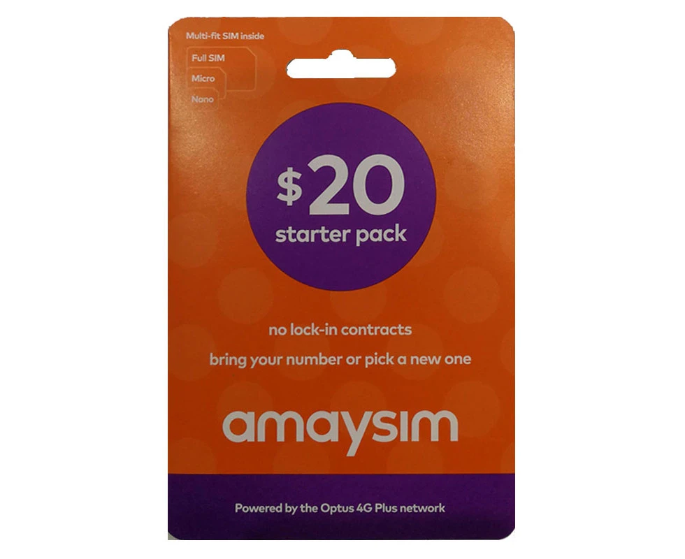 Amaysim 20 4G 3-in-1 Simcard