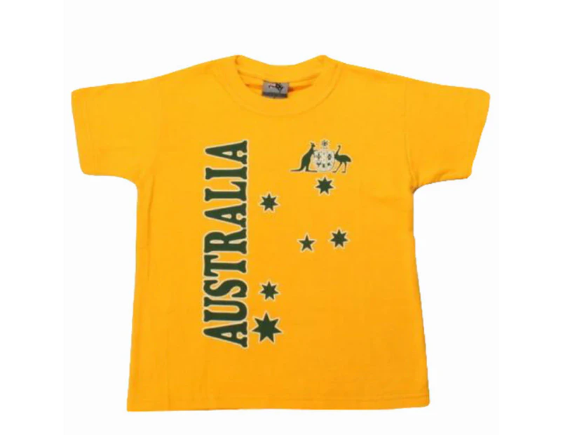 FIL Kids' T-Shirt Australia Day Australian Souvenir T Shirt 100% Cotton [Colour: Gold]