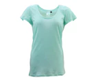 FIL Women's 100% Cotton Basic Tee Scoop U Neck Top Casual Short Sleeve T-Shirt - Mint