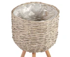 Cooper & Co. 2-Piece Willow Pot Planter Stand Set - Grey