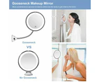 10X Magnifying Makeup Mirror With LED Light 3600 Rotation Flexible Cosmetic