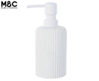 Maine & Crawford 17x7x7cm Ribbed Poly Resin Soap Dispenser - White
