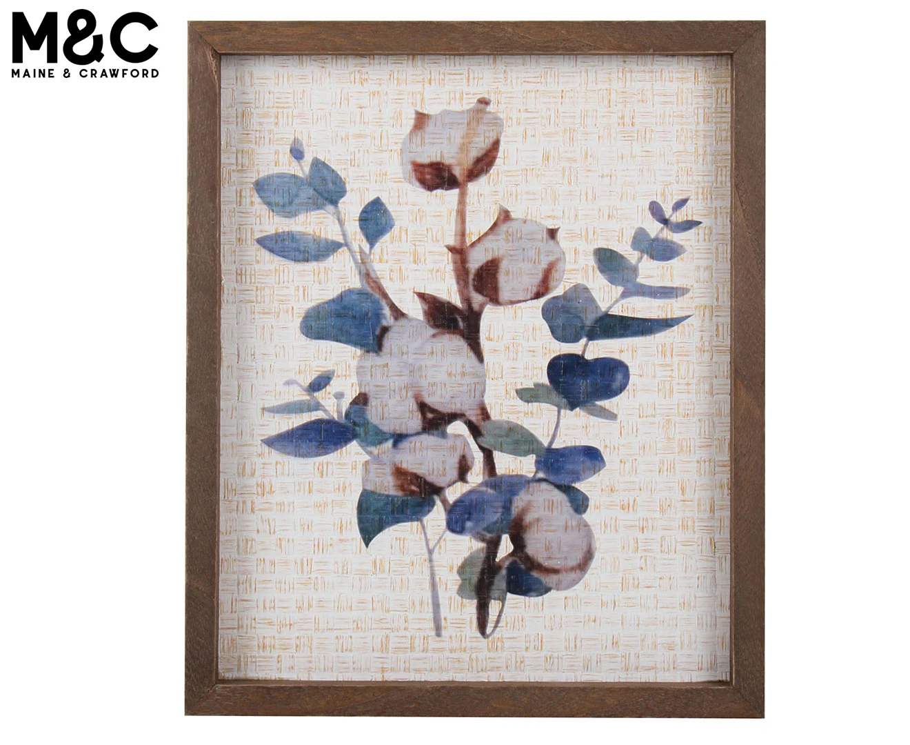 Maine & Crawford Delilah Collection 35x25cm Cotton Eucalyptus Frame Wall Art