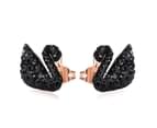Swarovski Crystal Black Swan Necklace/ Bangle/Rings/Earrings Rose Gold Set 3