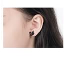 Swarovski Crystal Black Swan Necklace/ Bangle/Rings/Earrings Rose Gold Set 4