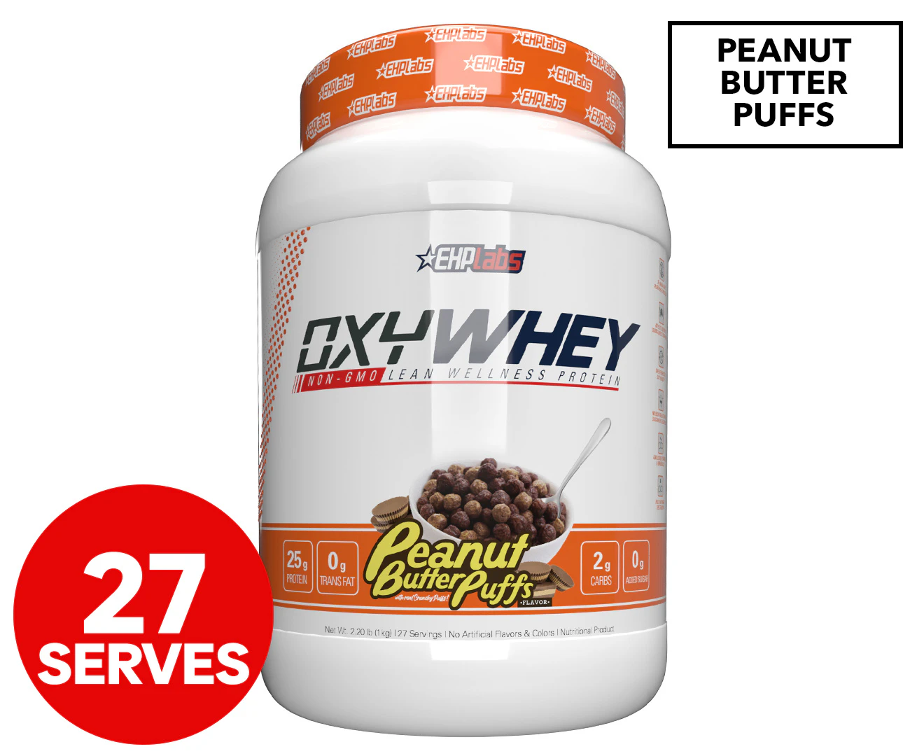 EHP Labs OxyWhey Protein Powder Peanut Butter Puffs 907g / 27 Serves