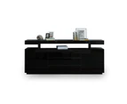 200cm Sideboard Buffet Cabinet High Gloss Front Storage Cupboard 2 Doors 3 Drawers Black