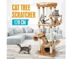 178cm Multi-Level Cat Tree Tower Scratching Post Scratcher Activity Gym Pet Climbing House 10